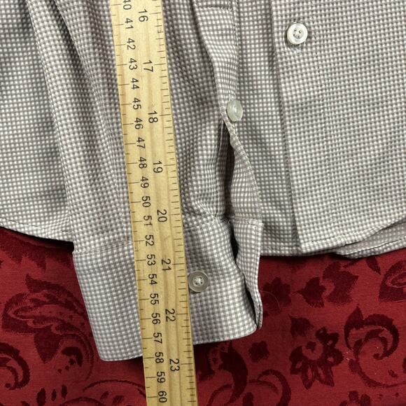 Mizzen Main Performance Shirt Mens M Green Check Trim Fit Maylard Button Lng Slv - Picture 6 of 9